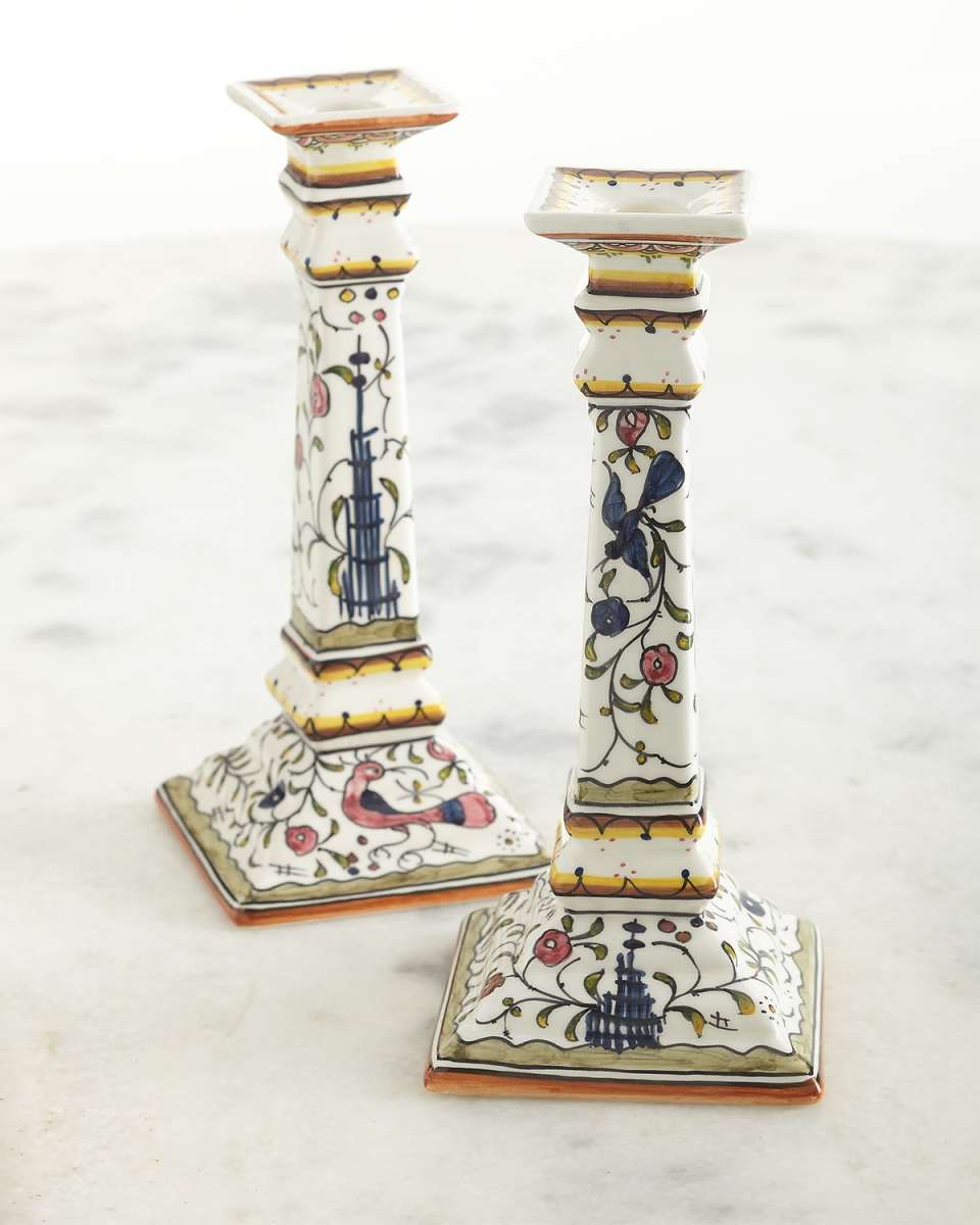 Pavoes Candlestick Holders, Set of 2